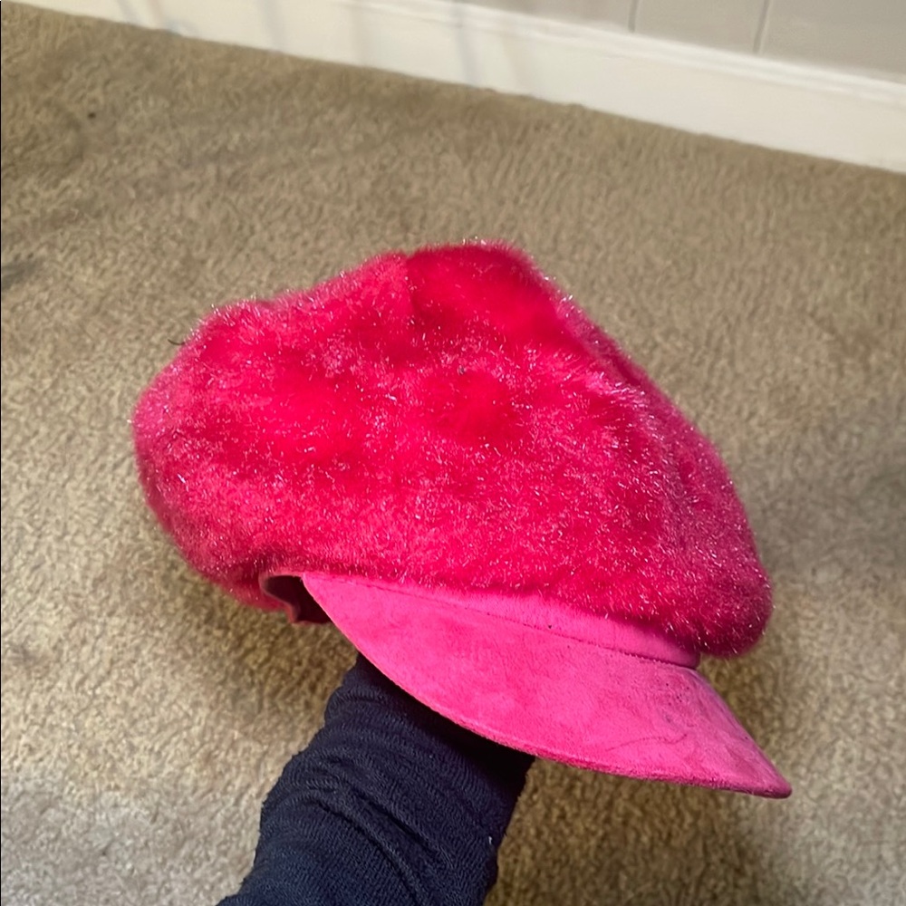 Vibrant Pink Fuzzy Cap